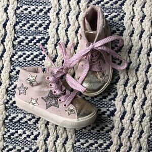 Maggie & Zoe Baby Girl Star Pink High Top Sneakers